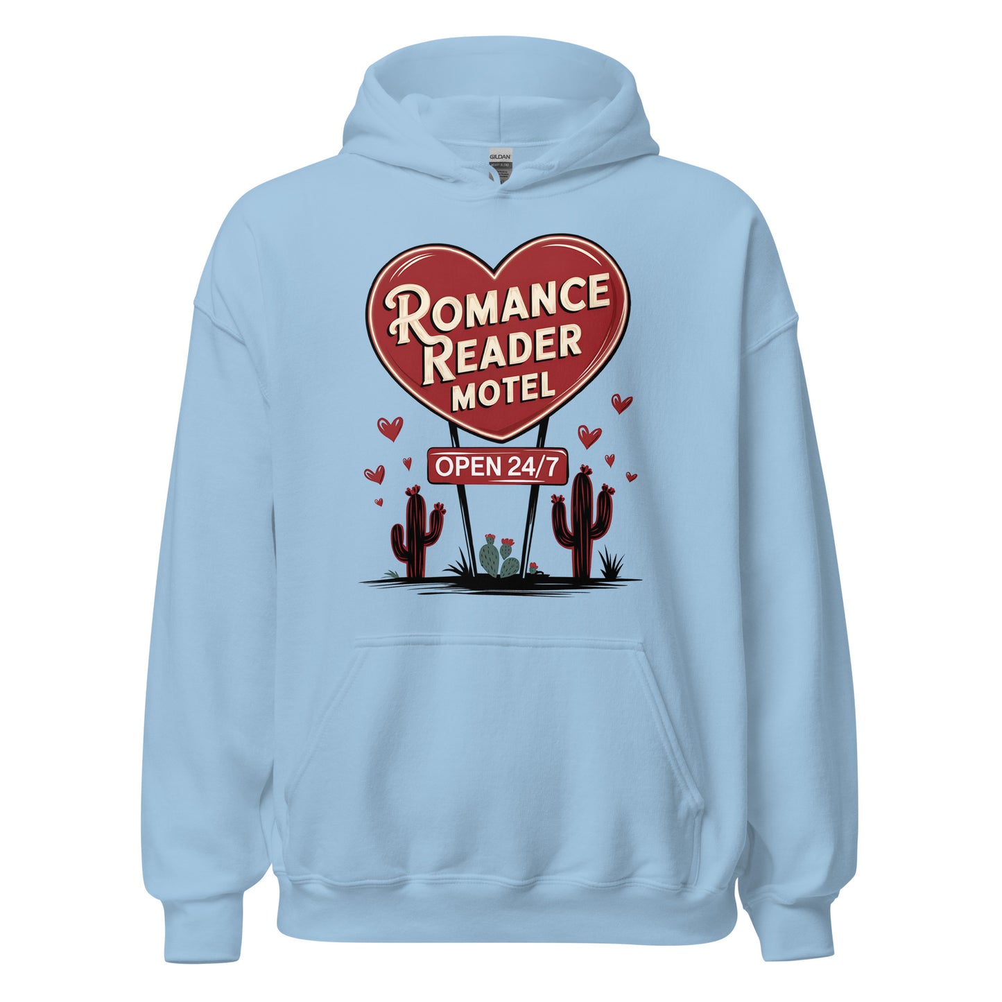 Romance Reader Motel - Valentine’s Day Hoodie - The Perfect Blend of Comfort and Style - Occasion Nation Studio