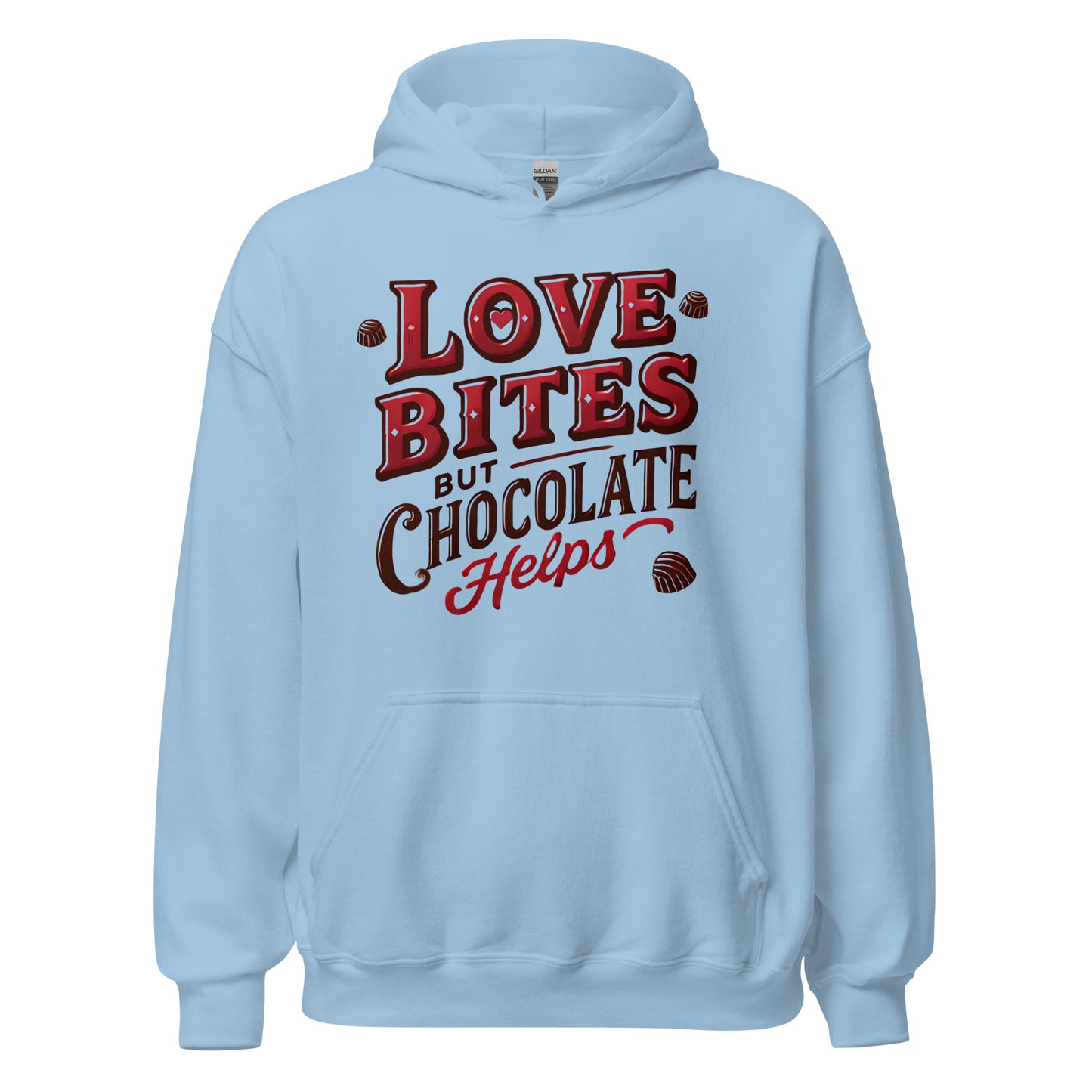 Love Bites but Chocolate helps - Valentine’s Day Hoodie – Celebrate Love in Style - Occasion Nation Studio