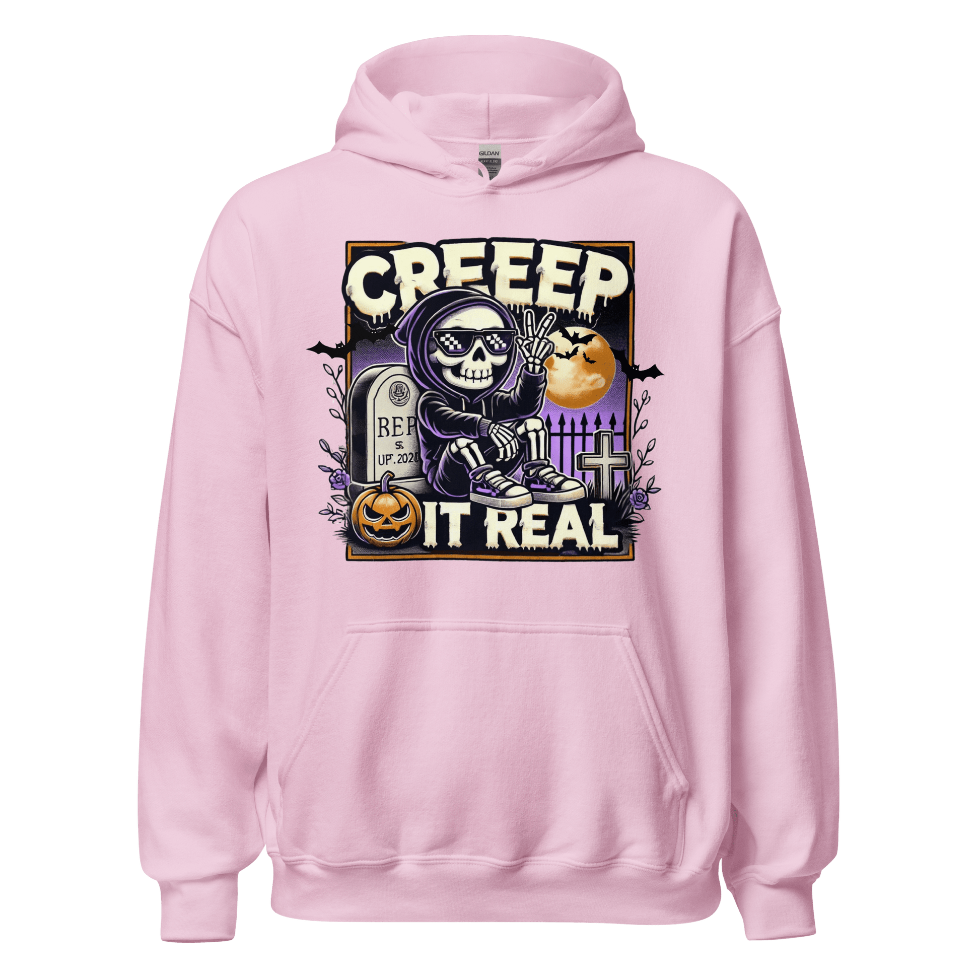 Unisex Halloween Printed Hoodie – "Creep It Real!" – Spooky Halloween Hoodie - Occasion Nation Studio