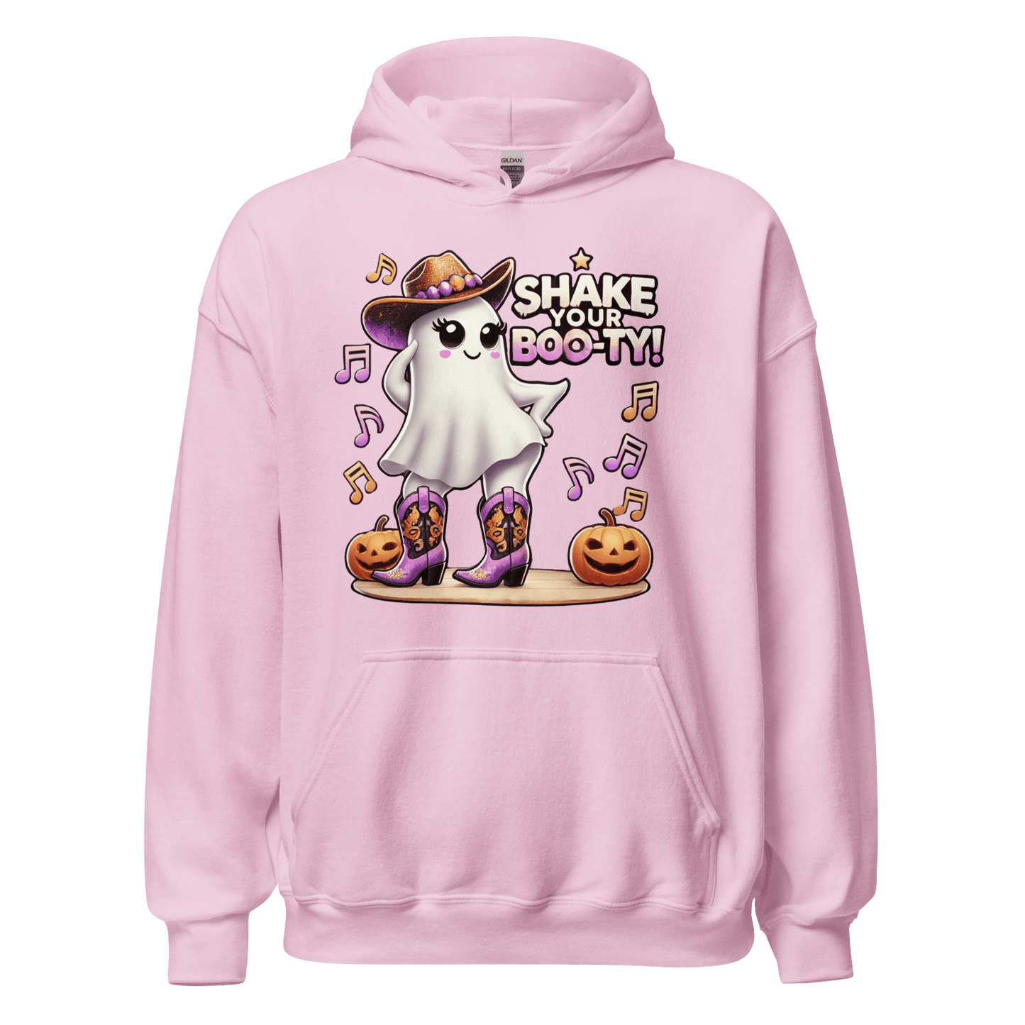 Unisex Halloween Printed Hoodie – "Shake Your Boo-Ty!" – Fun Ghost Halloween Hoodie - Occasion Nation Studio