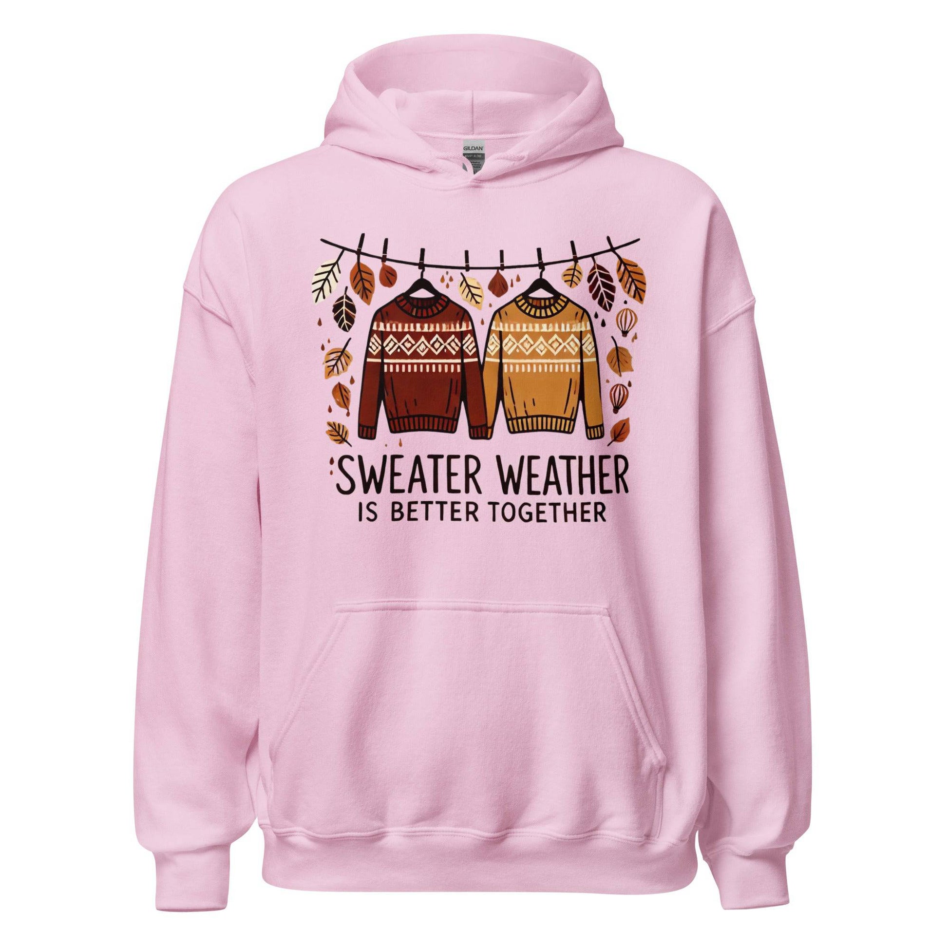 Unisex Fall Printed Hoodie – "Sweater Weather is Better Together" – Cozy Fall Hoodie for Couples & Friends" - Occasion Nation Studio