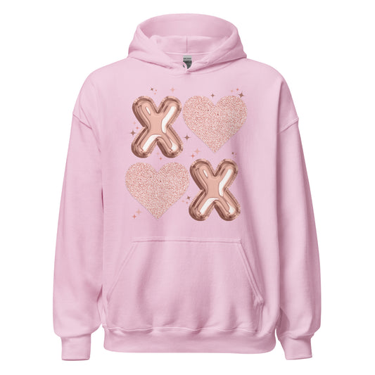 XOXO Rose Gold - Cozy Valentine’s Day Hoodie – Romantic Designs for 2025 - Occasion Nation Studio