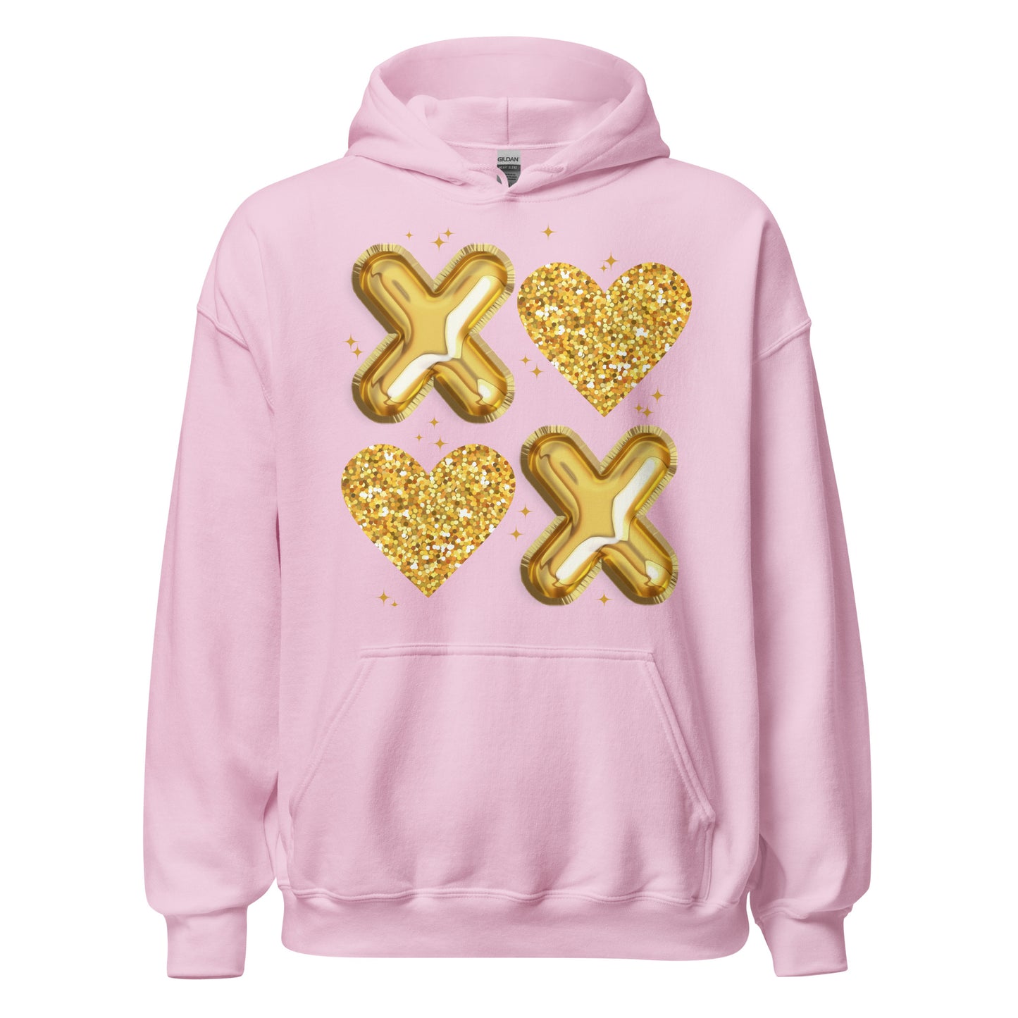 XOXO Gold - Cozy Valentine’s Day Hoodie – Romantic Designs for 2025 - Occasion Nation Studio