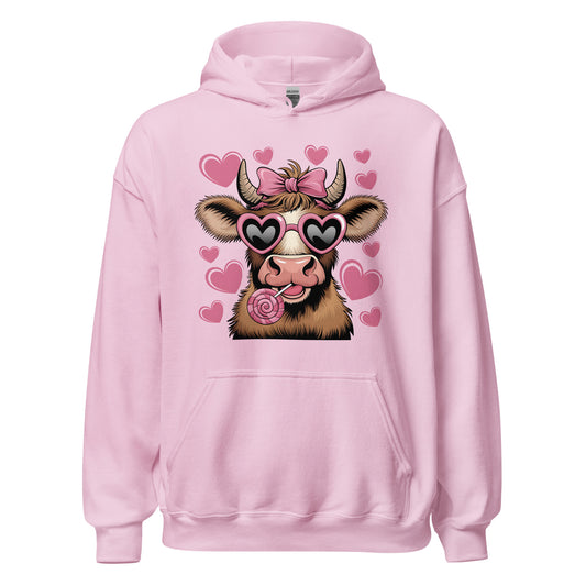 Love Highland Pink - Cozy Valentine’s Day Hoodie - Romantic Designs for 2025 - Occasion Nation Studio