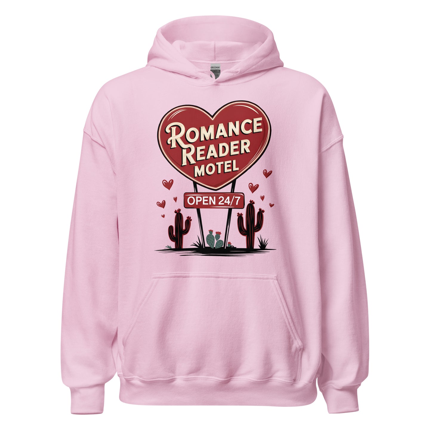 Romance Reader Motel - Valentine’s Day Hoodie - The Perfect Blend of Comfort and Style - Occasion Nation Studio