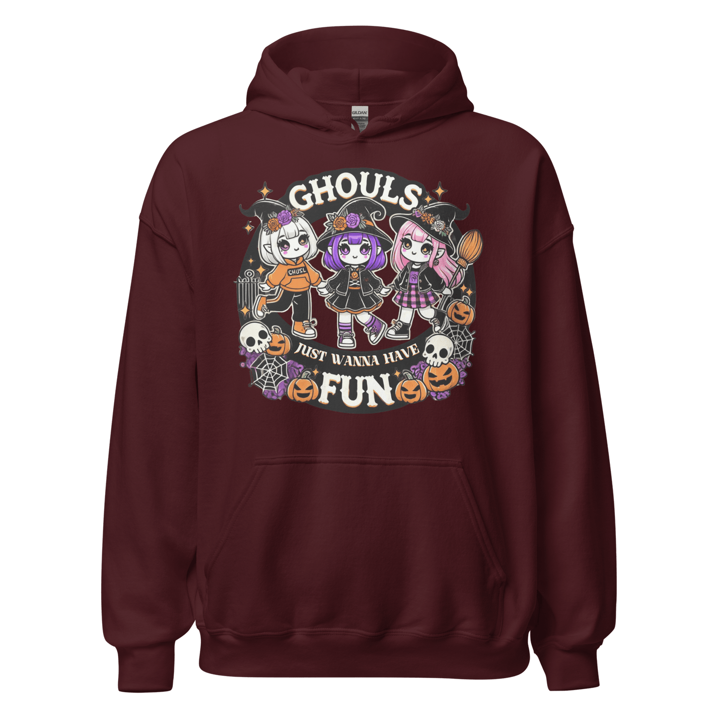 Unisex Halloween Printed Hoodie – "Ghouls Just Wanna Have Fun" – Fun Halloween Hoodie - Occasion Nation Studio