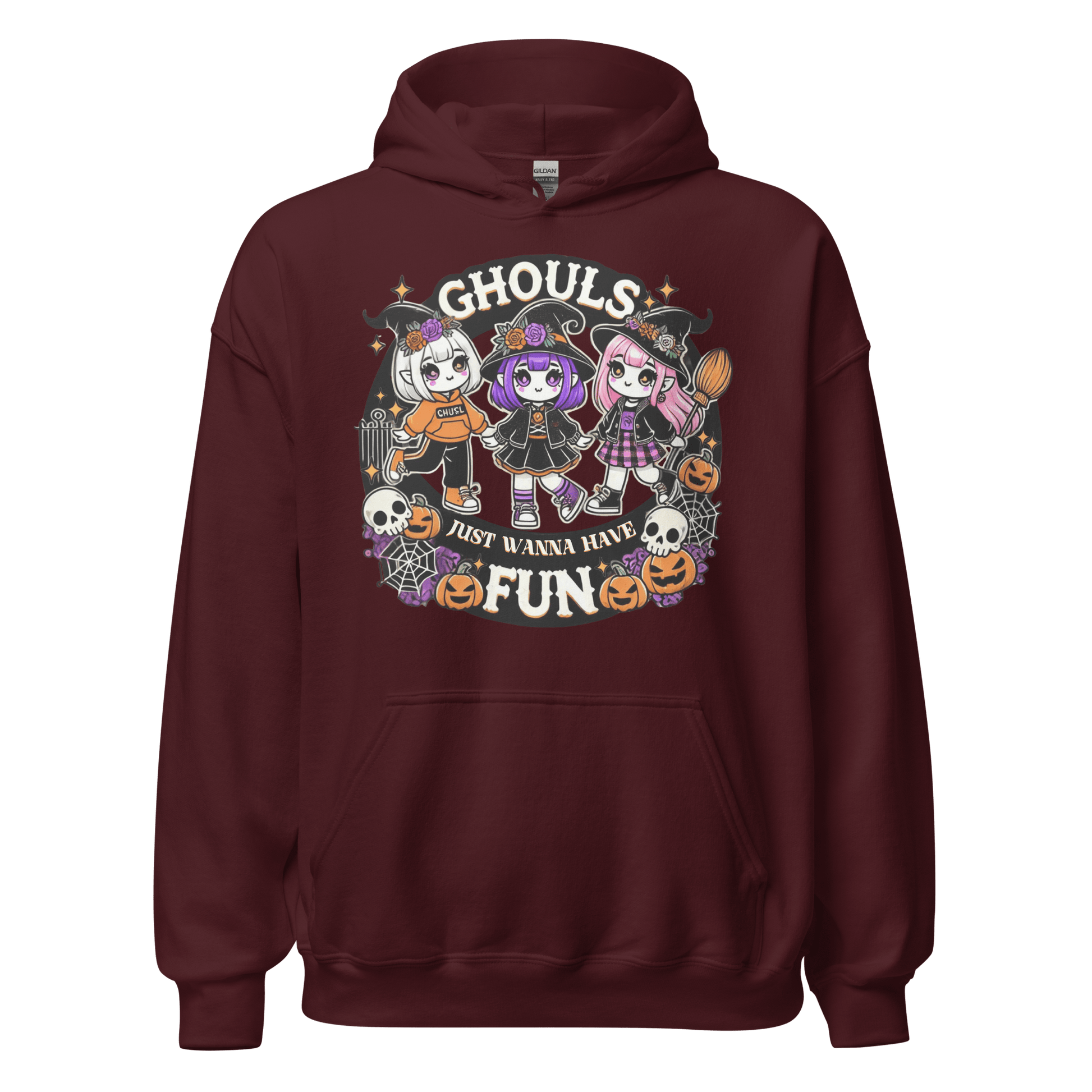 Unisex Halloween Printed Hoodie – "Ghouls Just Wanna Have Fun" – Fun Halloween Hoodie - Occasion Nation Studio