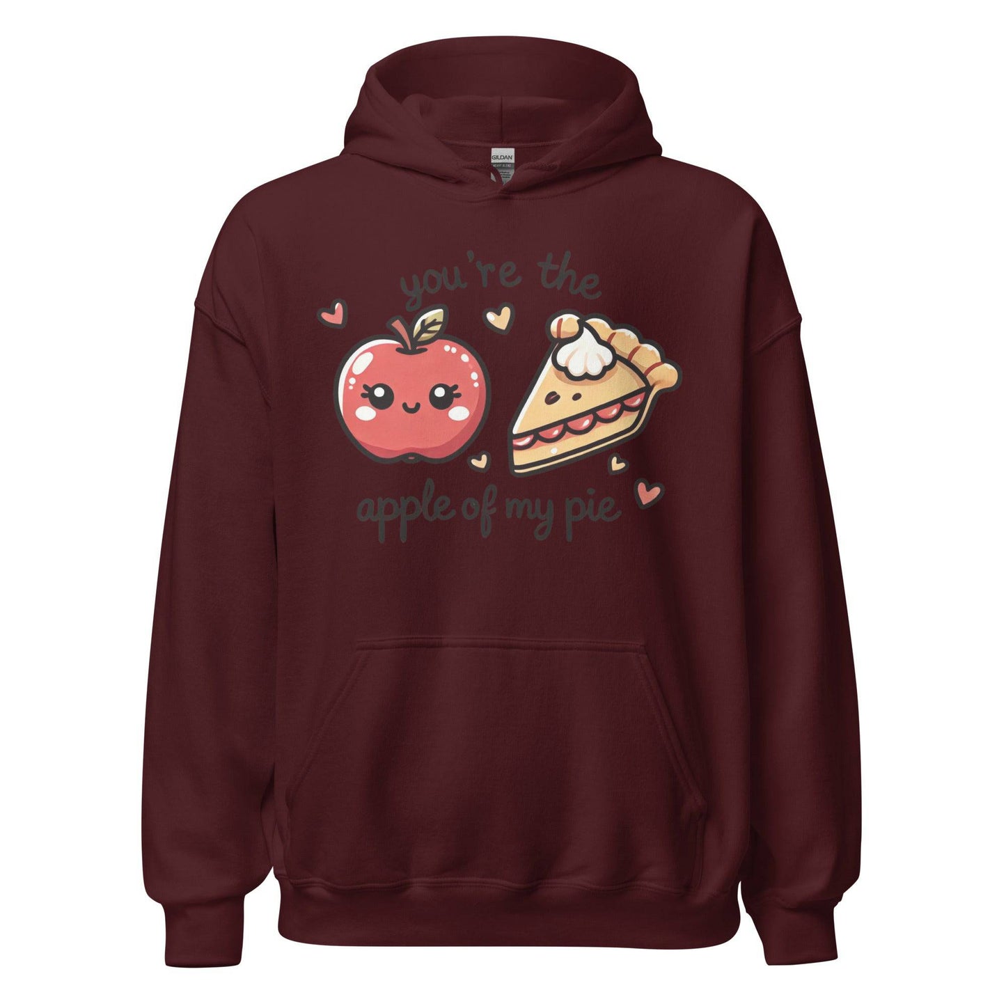 Unisex Fall Printed Hoodie – "You're The Apple Of My Pie" – Cozy Fall Hoodie for Apple Lovers" - Occasion Nation Studio