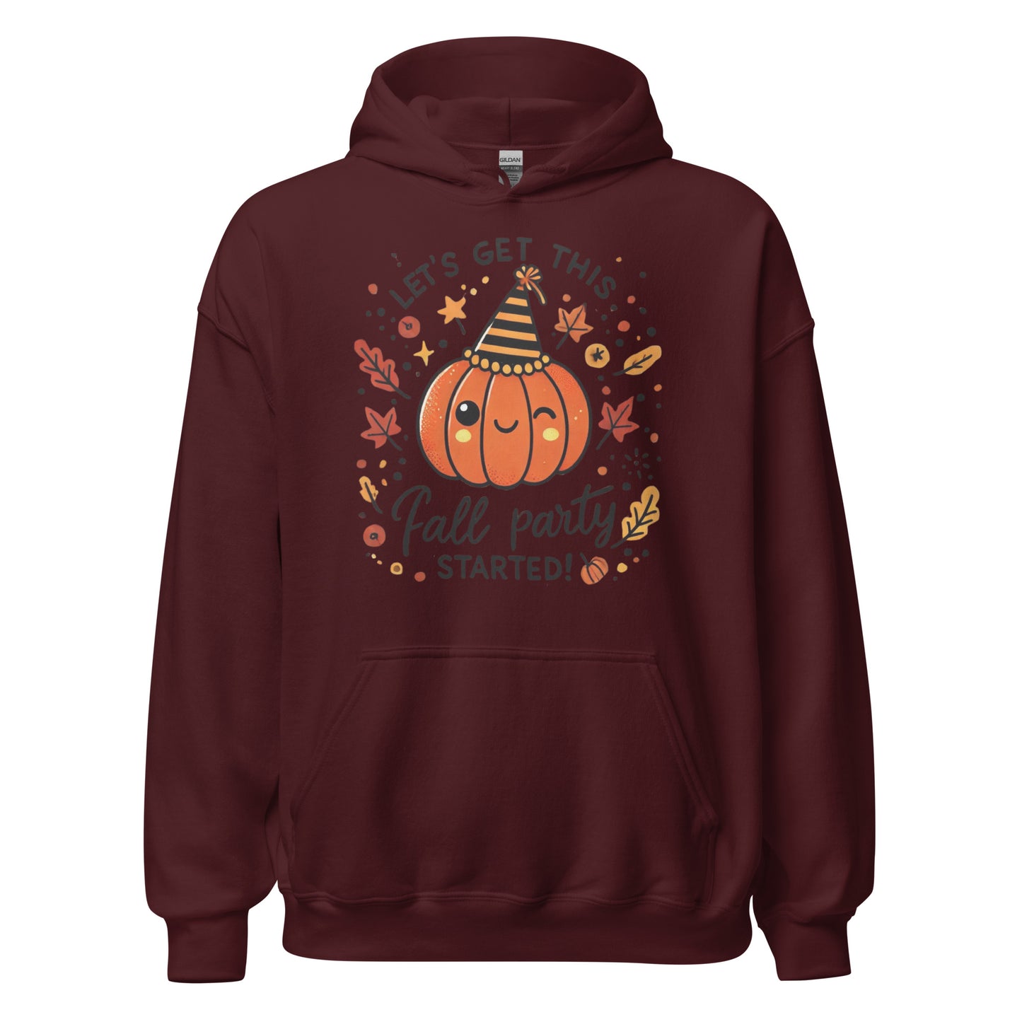 Unisex Fall Printed Hoodie – "Let’s Get This Fall Party Started" – Fun and Cozy Hoodie for Fall Lovers - Occasion Nation Studio