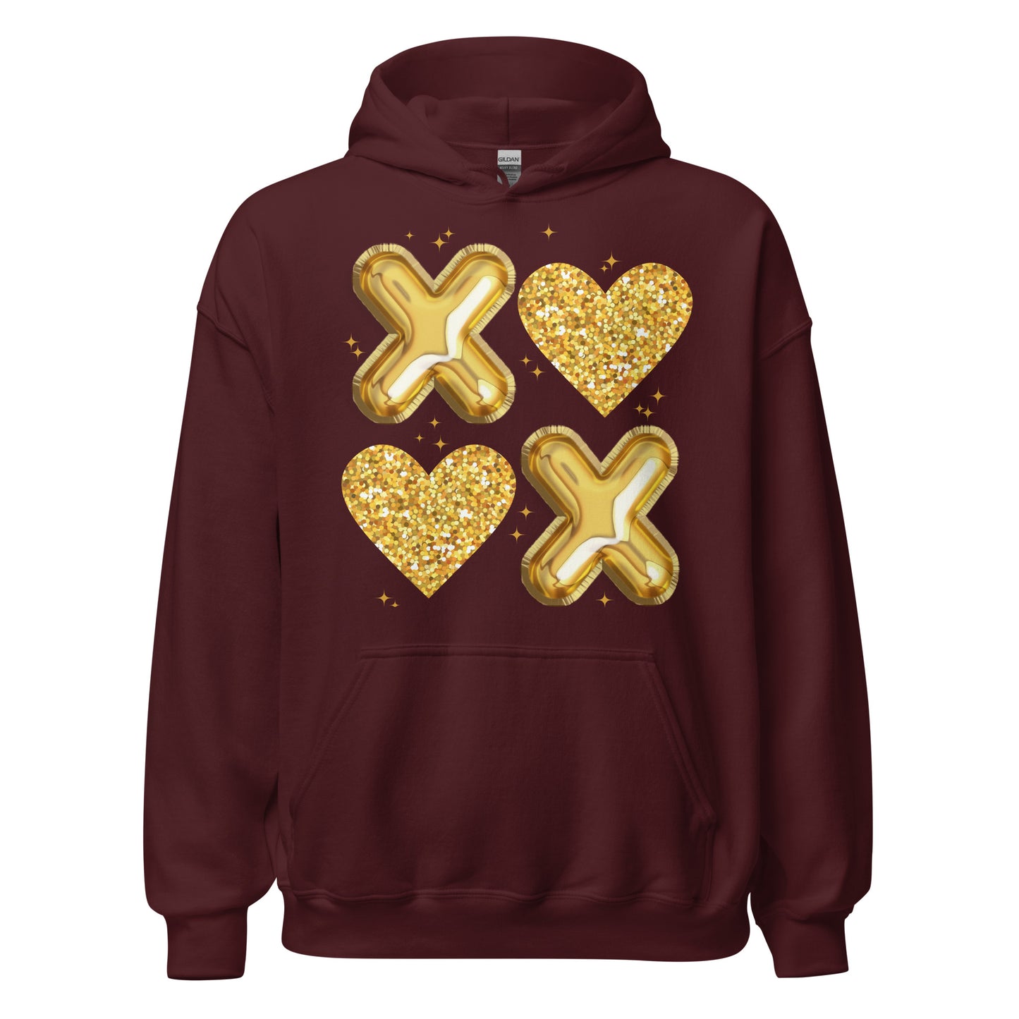 XOXO Gold - Cozy Valentine’s Day Hoodie – Romantic Designs for 2025 - Occasion Nation Studio