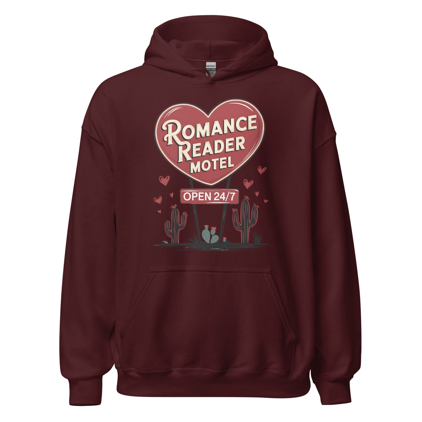 Romance Reader Motel - Valentine’s Day Hoodie - The Perfect Blend of Comfort and Style - Occasion Nation Studio