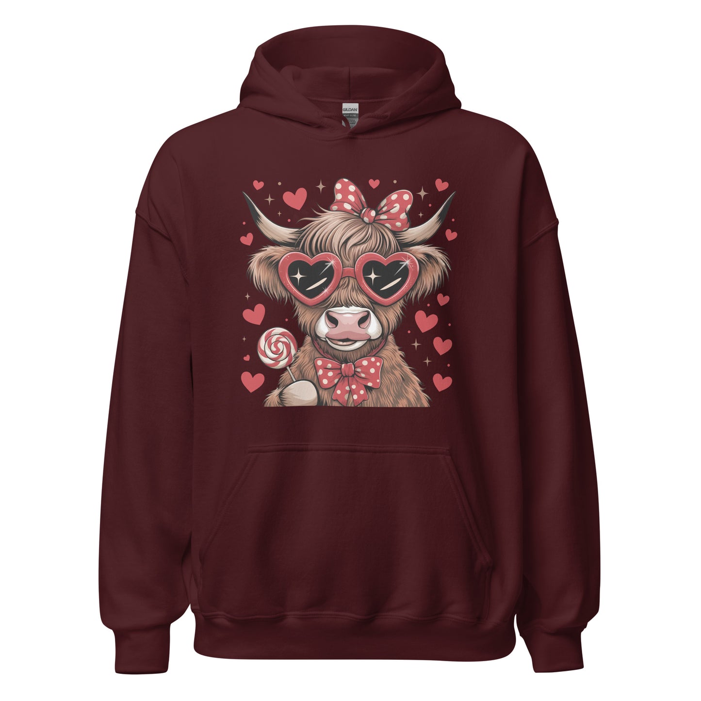 Love Highland Red - Valentine’s Day Hoodie - Celebrate Love in Style - Occasion Nation Studio