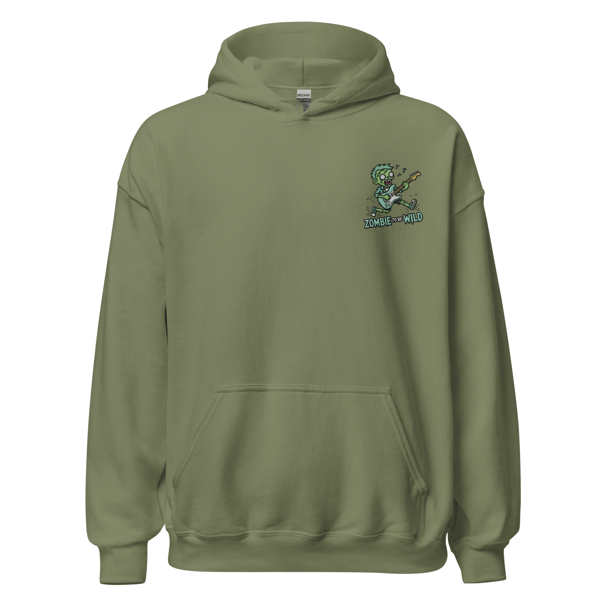 Unisex Halloween Embroidered Hoodie – "Zombie To Be Wild!" – Fun Zombie Halloween Hoodie - Occasion Nation Studio