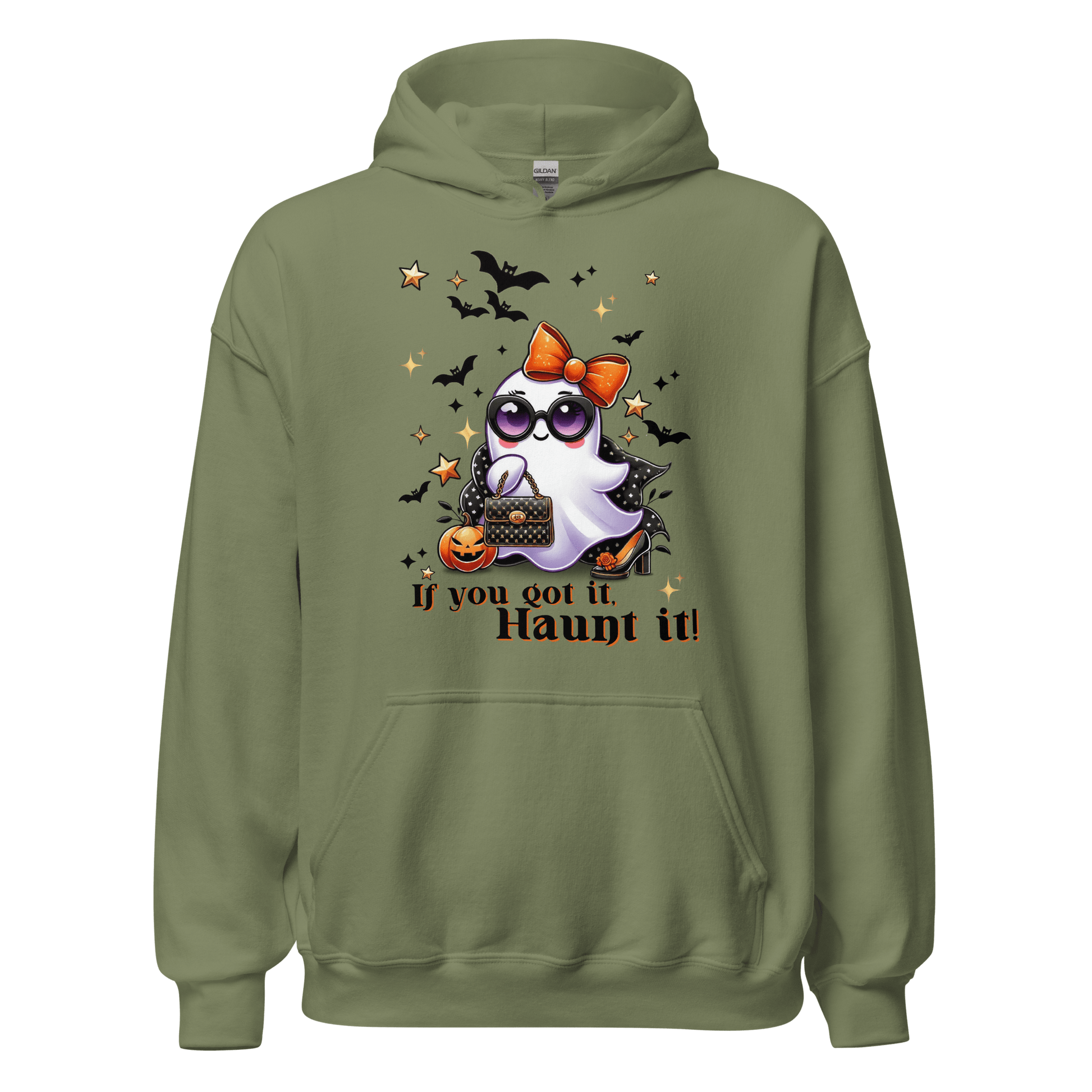 Unisex Halloween Printed Hoodie – "If You Got It, Haunt It!" – Fun Halloween Hoodie - Occasion Nation Studio