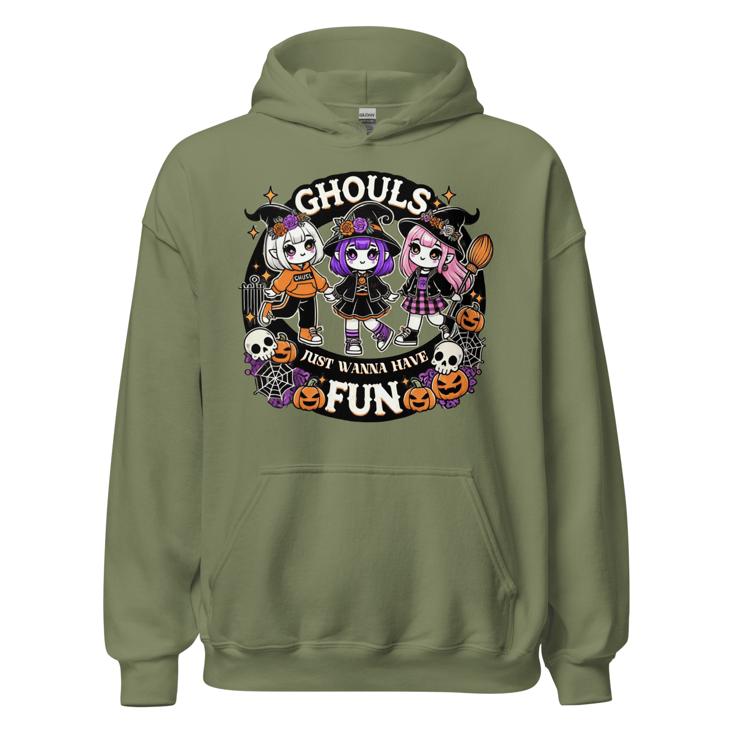 Unisex Halloween Printed Hoodie – "Ghouls Just Wanna Have Fun" – Fun Halloween Hoodie - Occasion Nation Studio