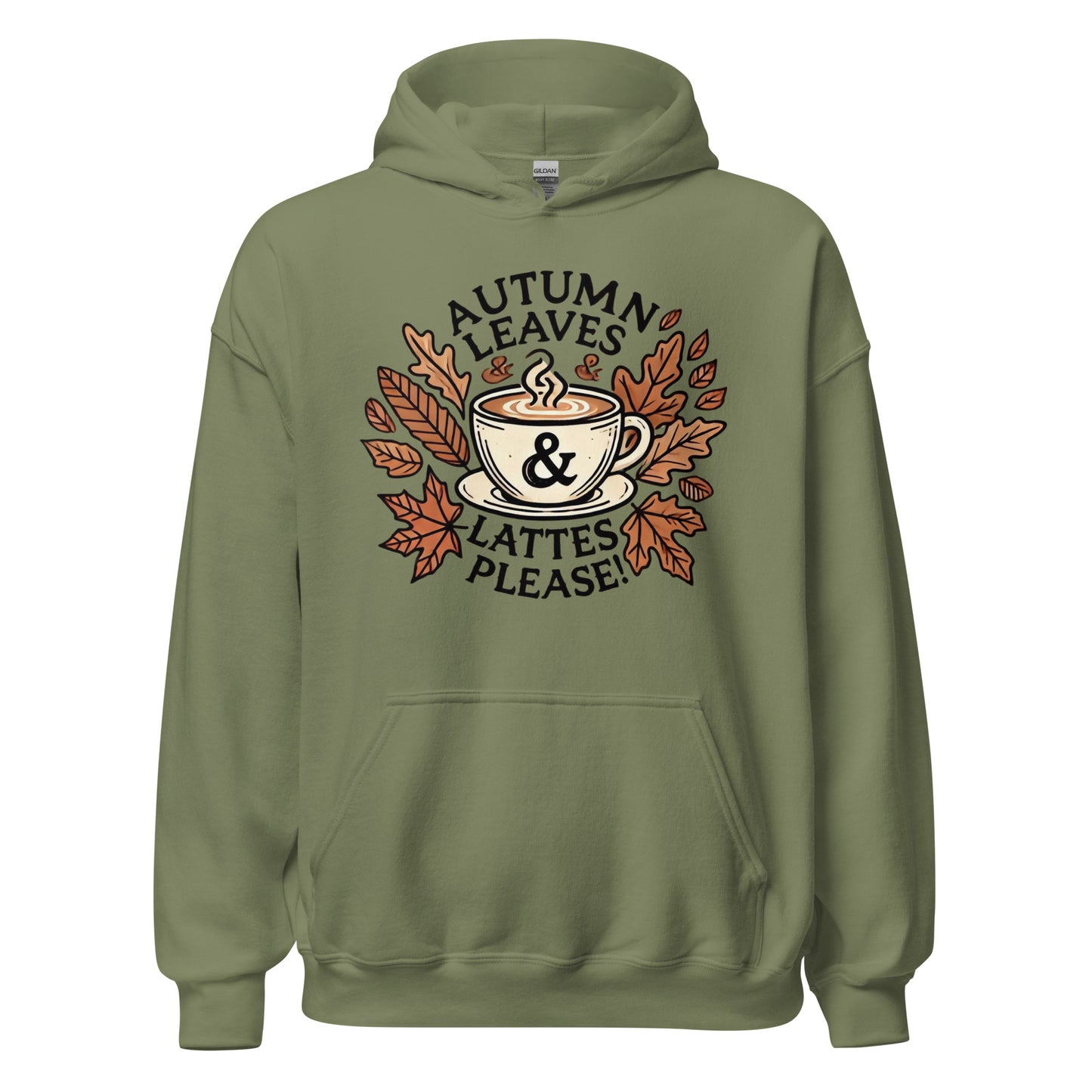 Unisex Fall Printed Hoodie – "Autumn Leaves, Lattes Please!" – Cozy Fall Hoodie for Autumn Lovers - Occasion Nation Studio