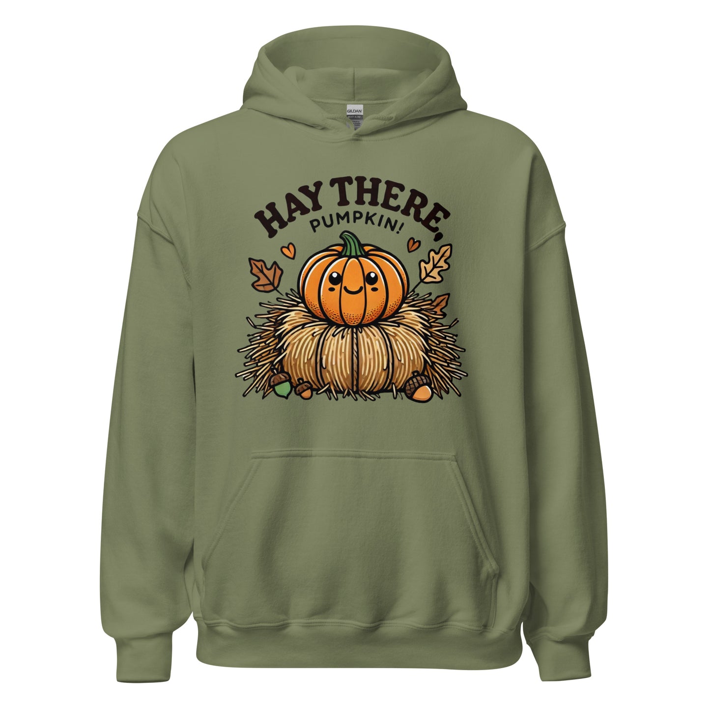 Unisex Fall Printed Hoodie – "Hay There, Pumpkin!" – Fun Fall Hoodie for Cozy Autumn Days - Occasion Nation Studio