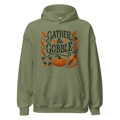 Military Green - Thanksgiving Hoodie - Gather & Gobble