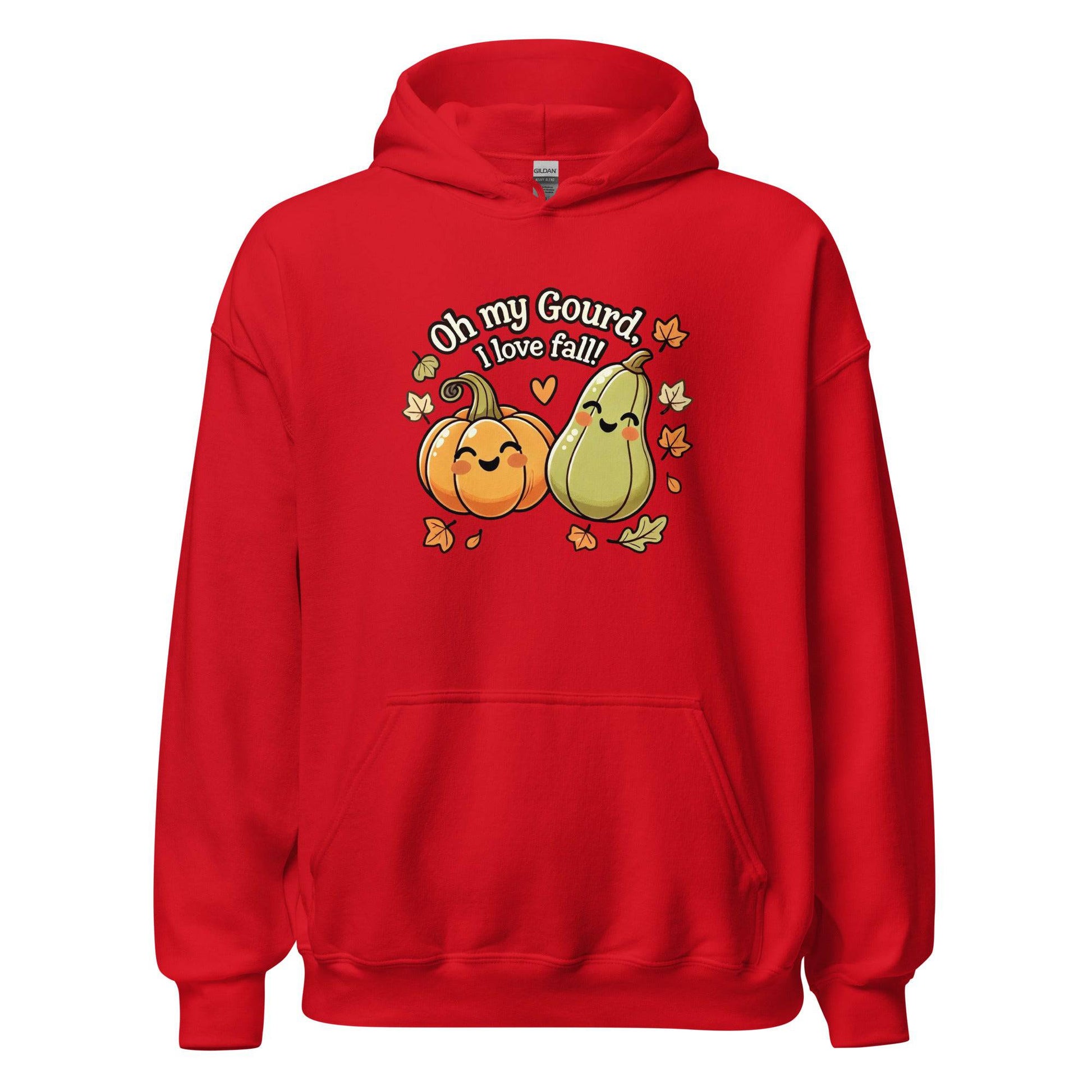 Unisex Fall Printed Hoodie – "Oh My Gourd, I Love Fall" – Cozy Fall Hoodie for Autumn Lovers - Occasion Nation Studio