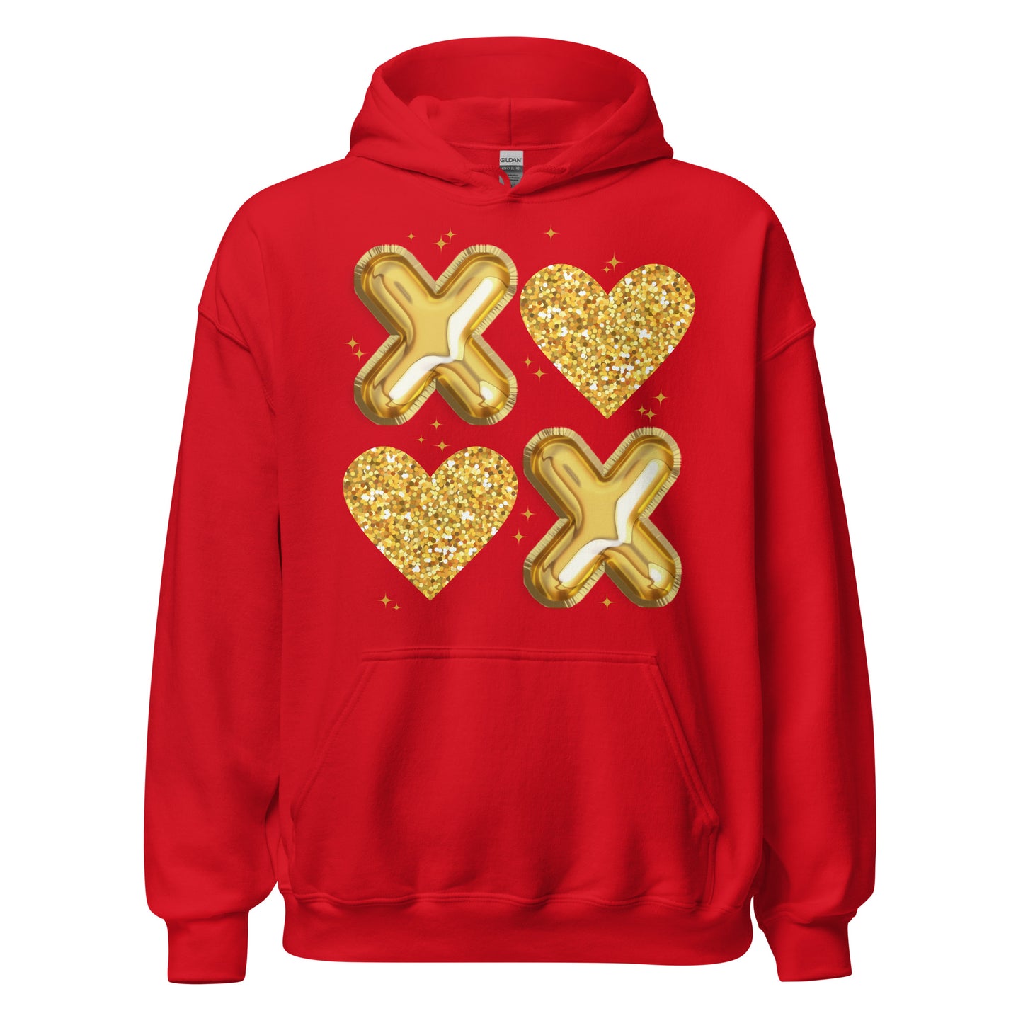 XOXO Gold - Cozy Valentine’s Day Hoodie – Romantic Designs for 2025 - Occasion Nation Studio