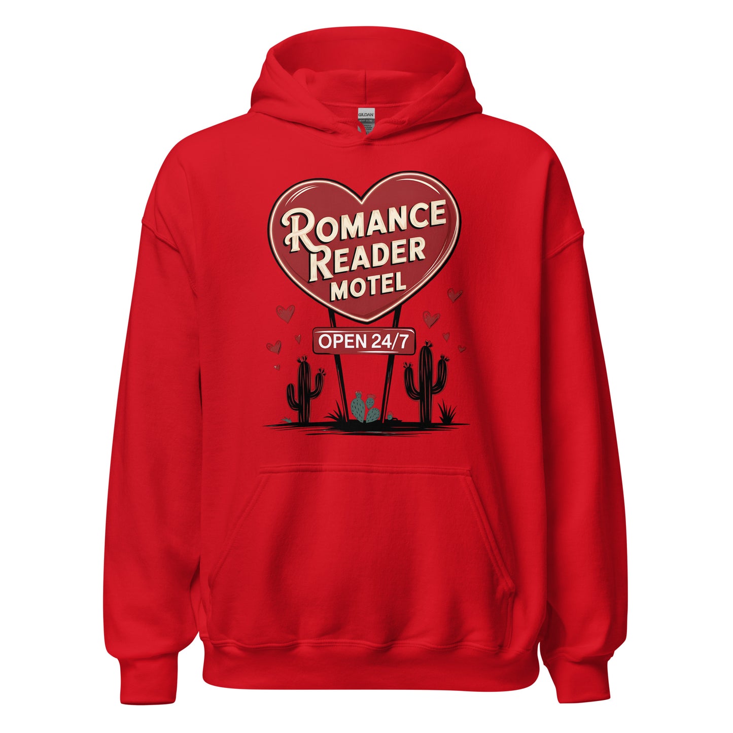 Romance Reader Motel - Valentine’s Day Hoodie - The Perfect Blend of Comfort and Style - Occasion Nation Studio