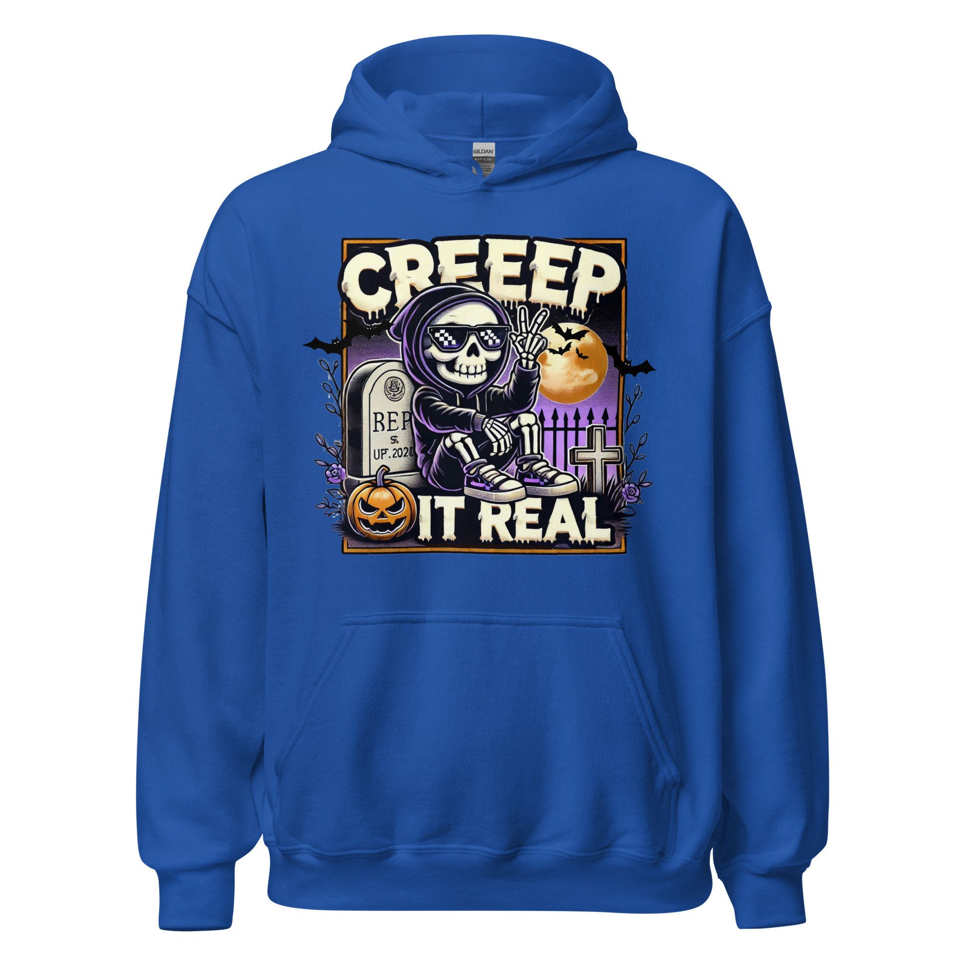 Unisex Halloween Printed Hoodie – "Creep It Real!" – Spooky Halloween Hoodie - Occasion Nation Studio