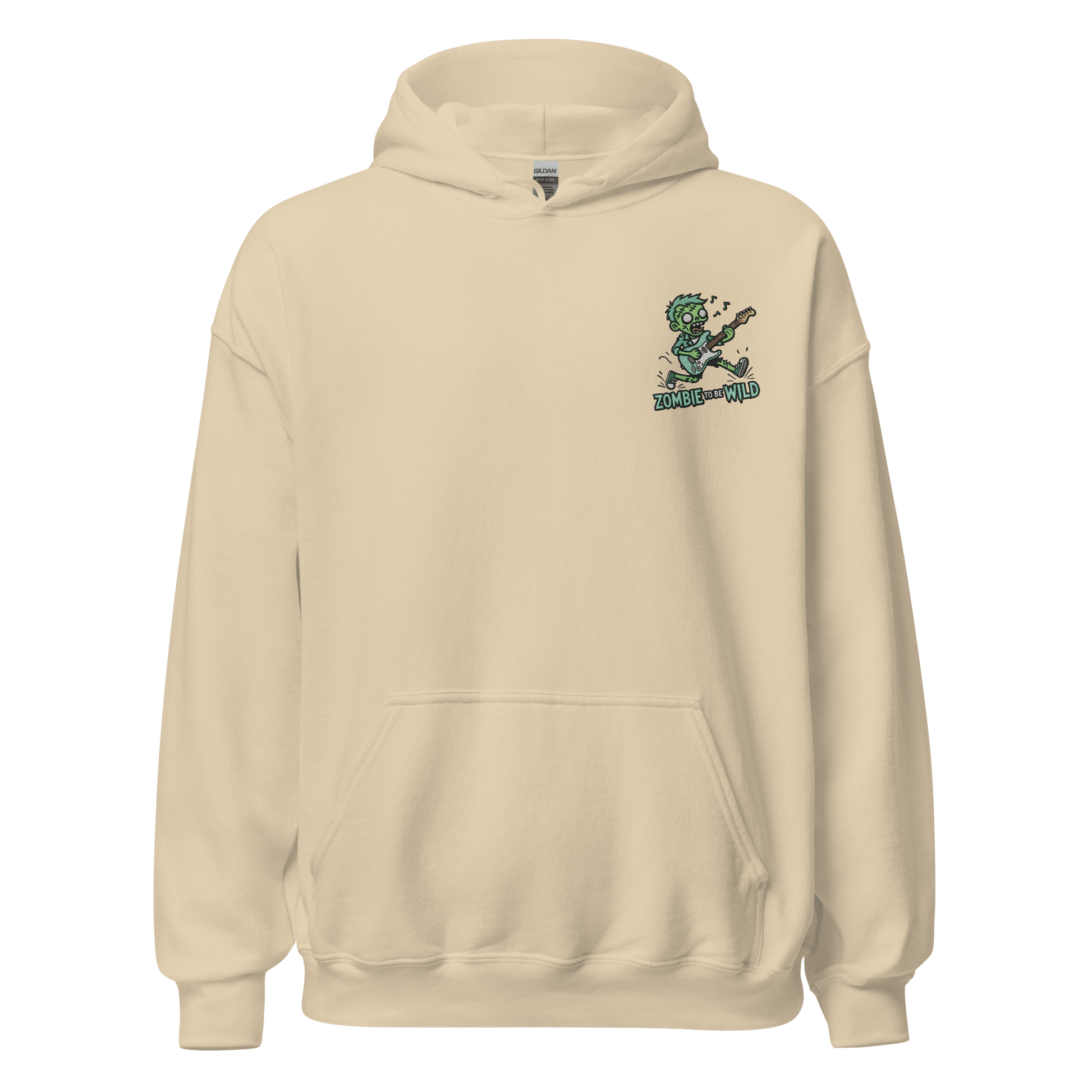 Unisex Halloween Embroidered Hoodie – "Zombie To Be Wild!" – Fun Zombie Halloween Hoodie - Occasion Nation Studio