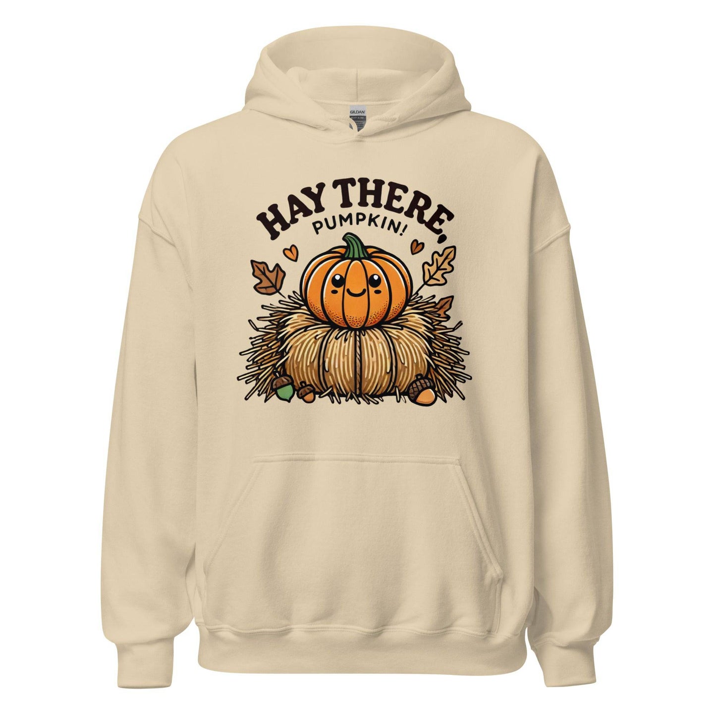 Unisex Fall Printed Hoodie – "Hay There, Pumpkin!" – Fun Fall Hoodie for Cozy Autumn Days - Occasion Nation Studio