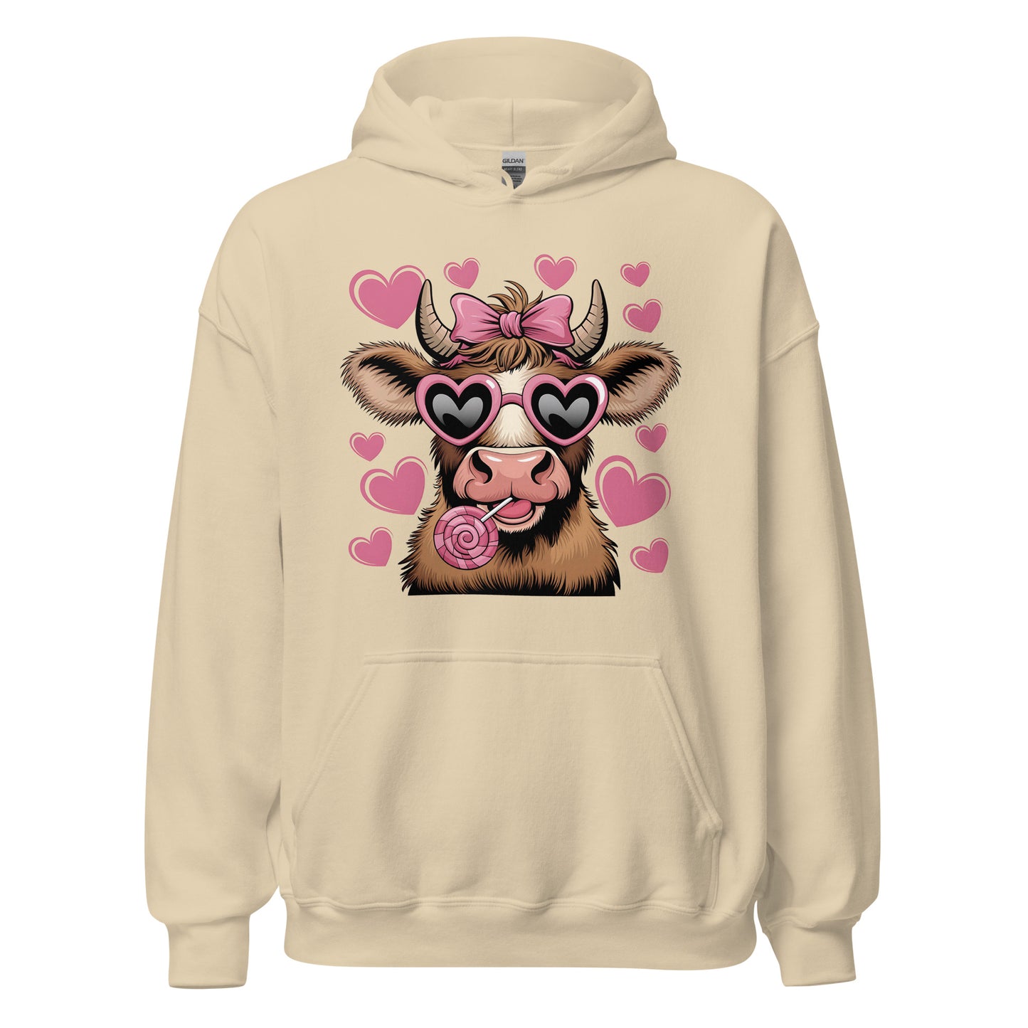 Love Highland Pink - Cozy Valentine’s Day Hoodie - Romantic Designs for 2025 - Occasion Nation Studio