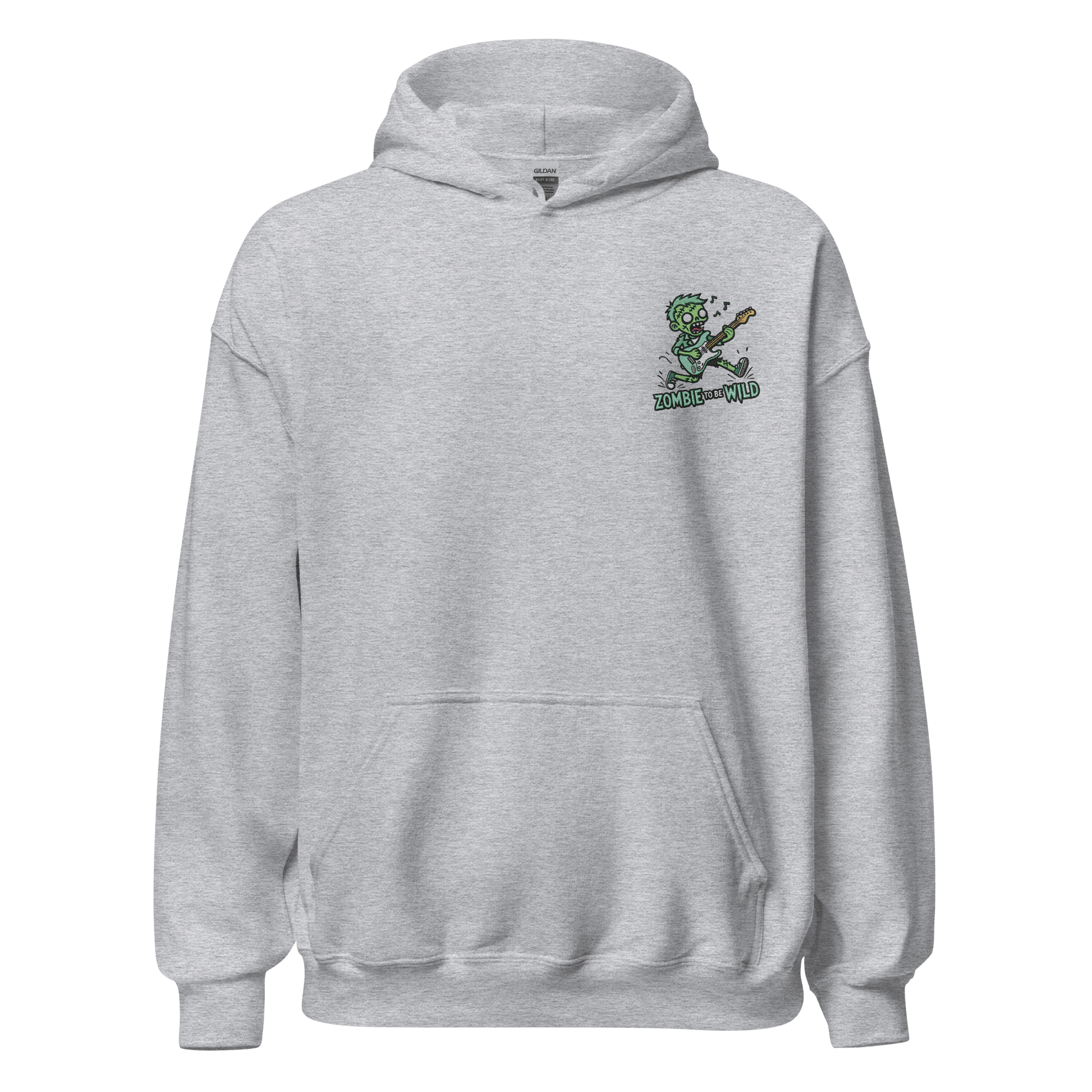 Unisex Halloween Embroidered Hoodie – "Zombie To Be Wild!" – Fun Zombie Halloween Hoodie - Occasion Nation Studio