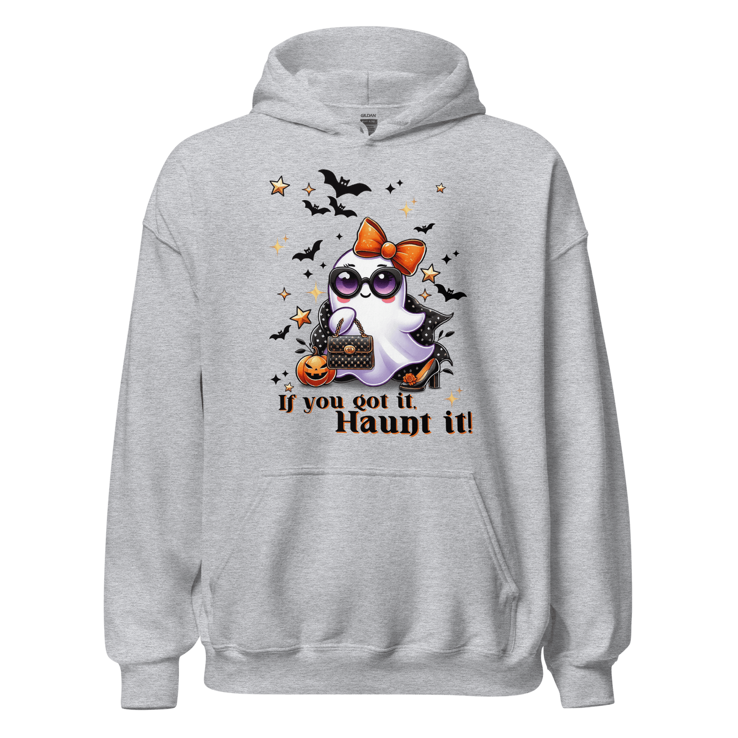 Unisex Halloween Printed Hoodie – "If You Got It, Haunt It!" – Fun Halloween Hoodie - Occasion Nation Studio