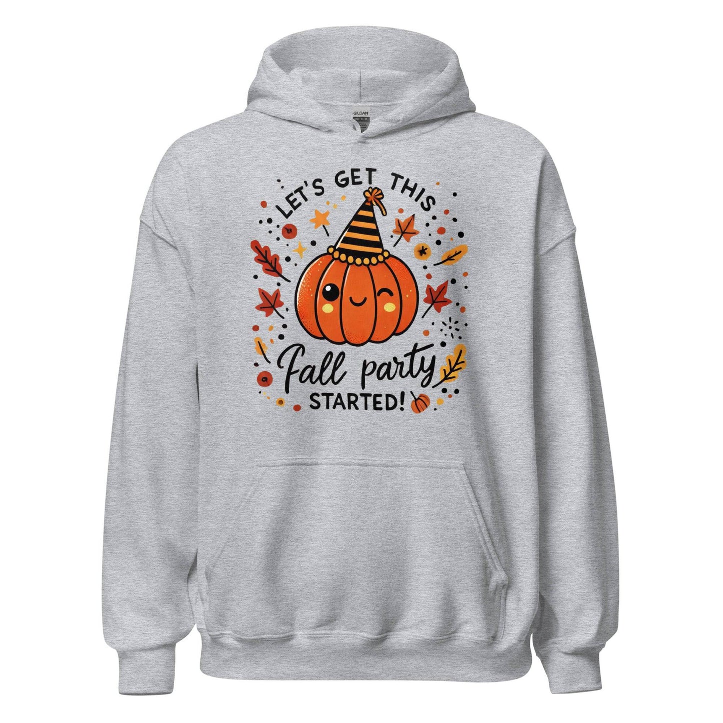 Unisex Fall Printed Hoodie – "Let’s Get This Fall Party Started" – Fun and Cozy Hoodie for Fall Lovers - Occasion Nation Studio