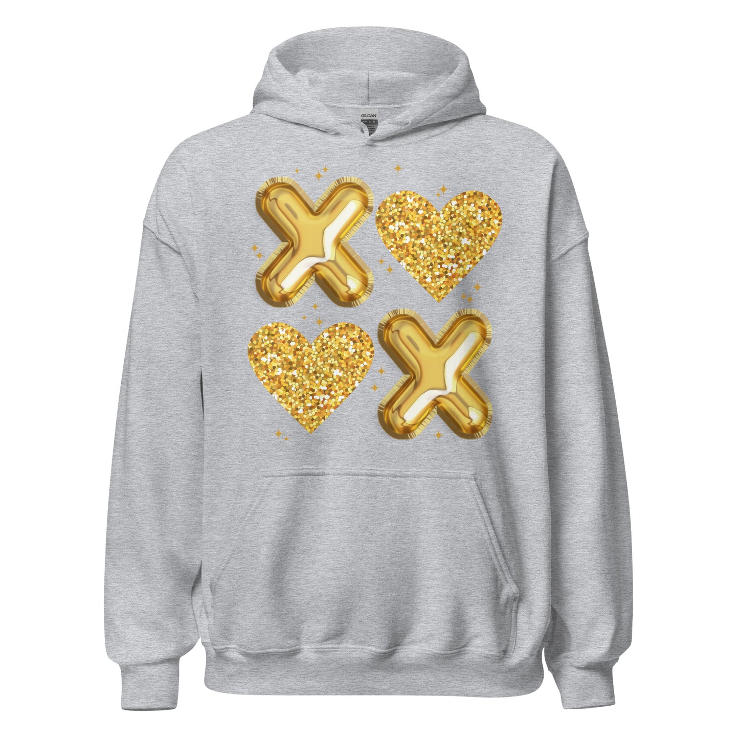 XOXO Gold - Cozy Valentine’s Day Hoodie – Romantic Designs for 2025 - Occasion Nation Studio