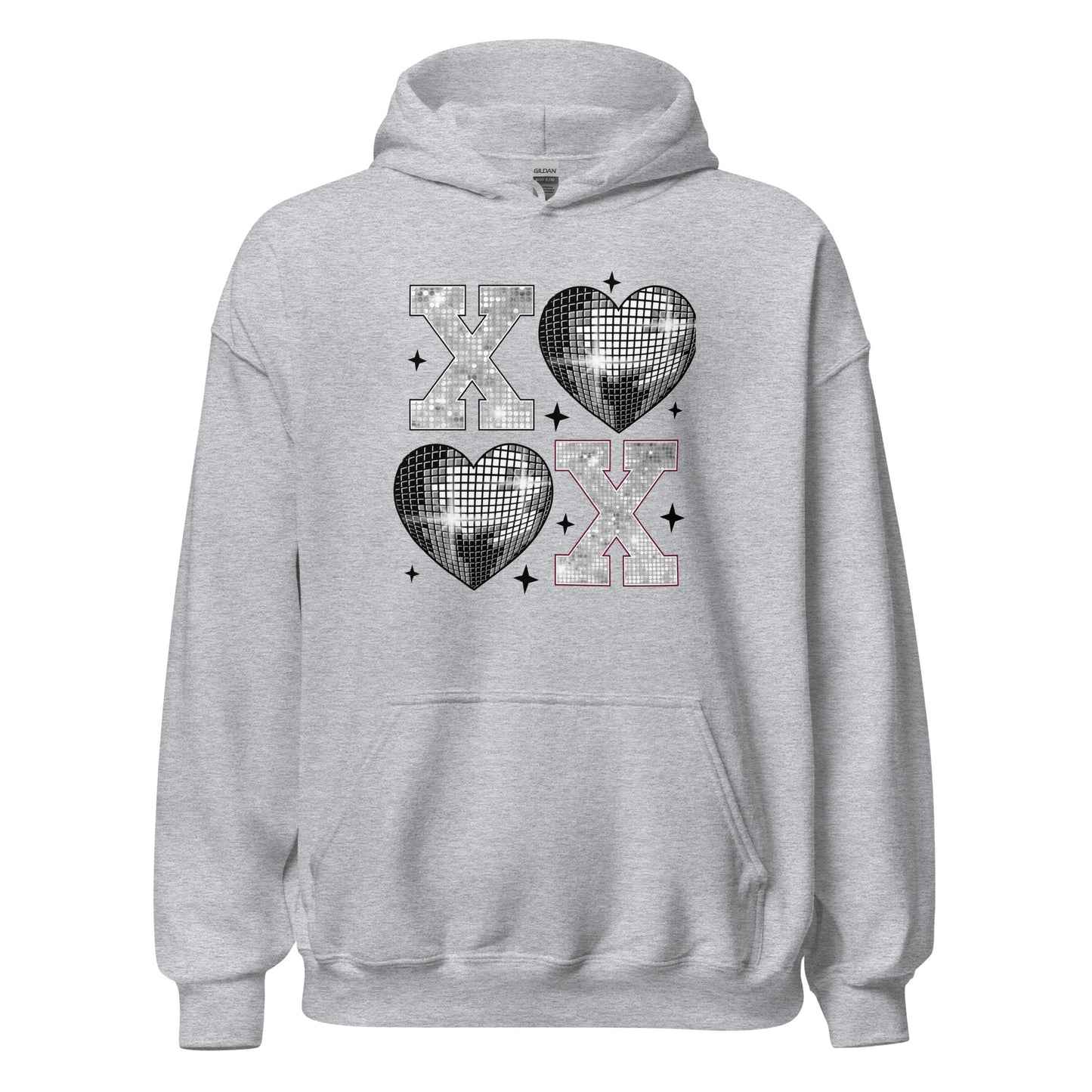 XOXO Silver - Cozy Valentine’s Day Hoodie – Romantic Designs for 2025 - Occasion Nation Studio