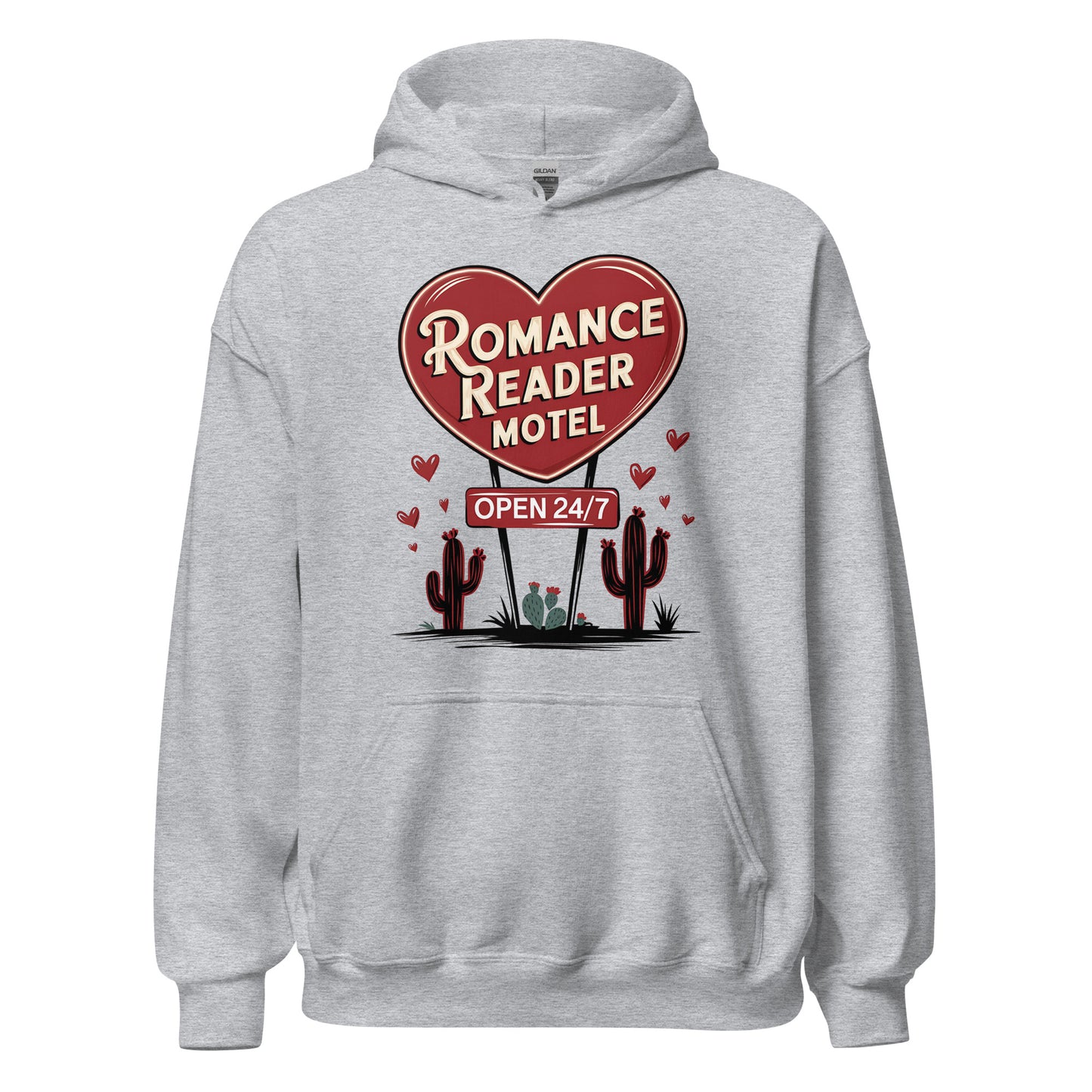 Romance Reader Motel - Valentine’s Day Hoodie - The Perfect Blend of Comfort and Style - Occasion Nation Studio