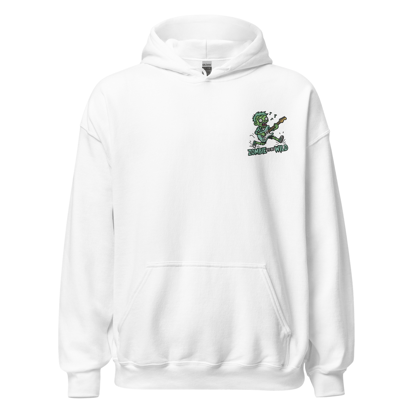 Unisex Halloween Embroidered Hoodie – "Zombie To Be Wild!" – Fun Zombie Halloween Hoodie - Occasion Nation Studio