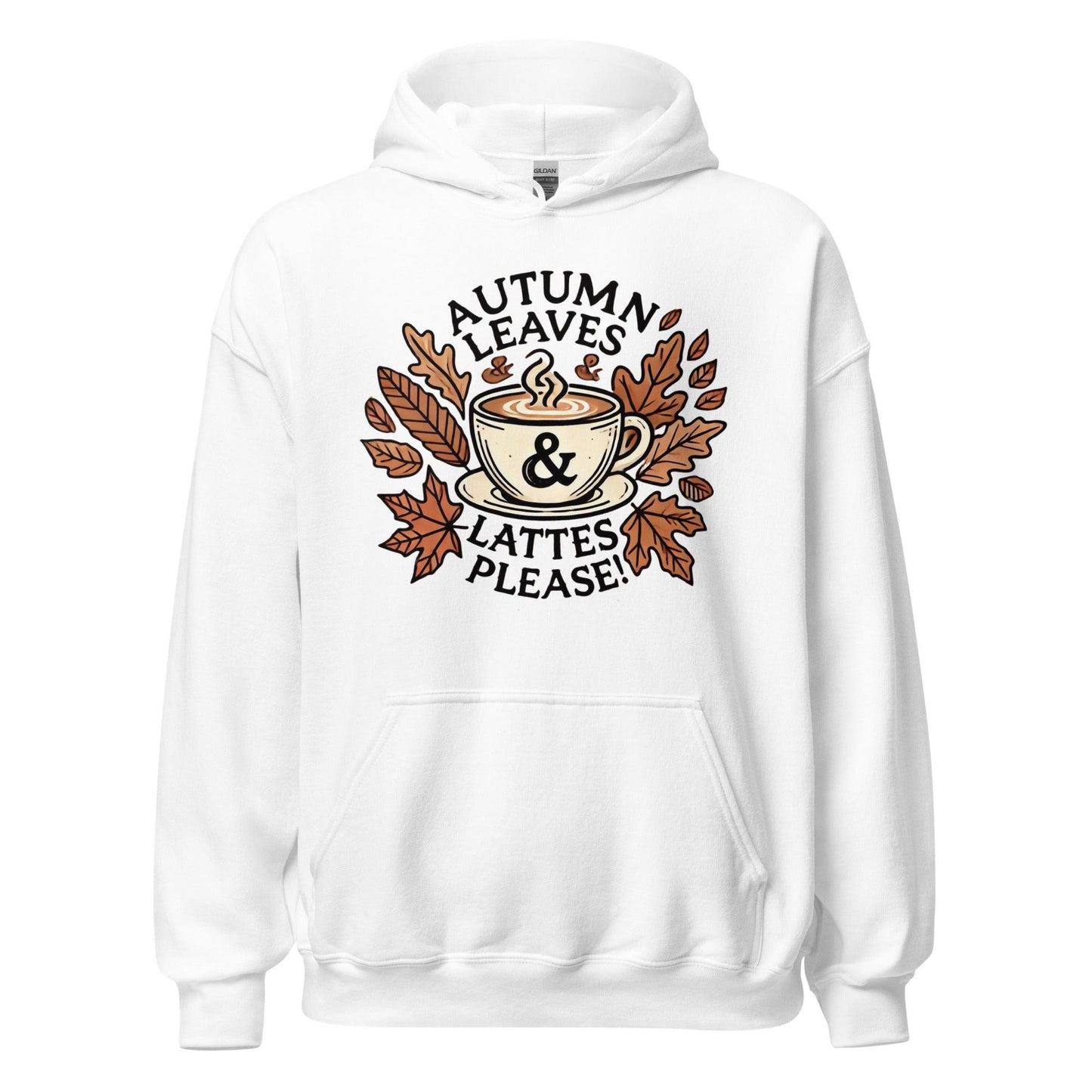 Unisex Fall Printed Hoodie – "Autumn Leaves, Lattes Please!" – Cozy Fall Hoodie for Autumn Lovers - Occasion Nation Studio