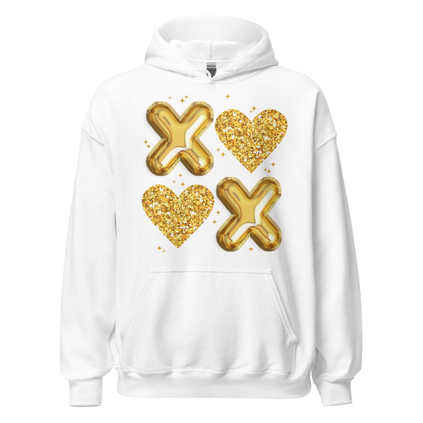 XOXO Gold - Cozy Valentine’s Day Hoodie – Romantic Designs for 2025 - Occasion Nation Studio