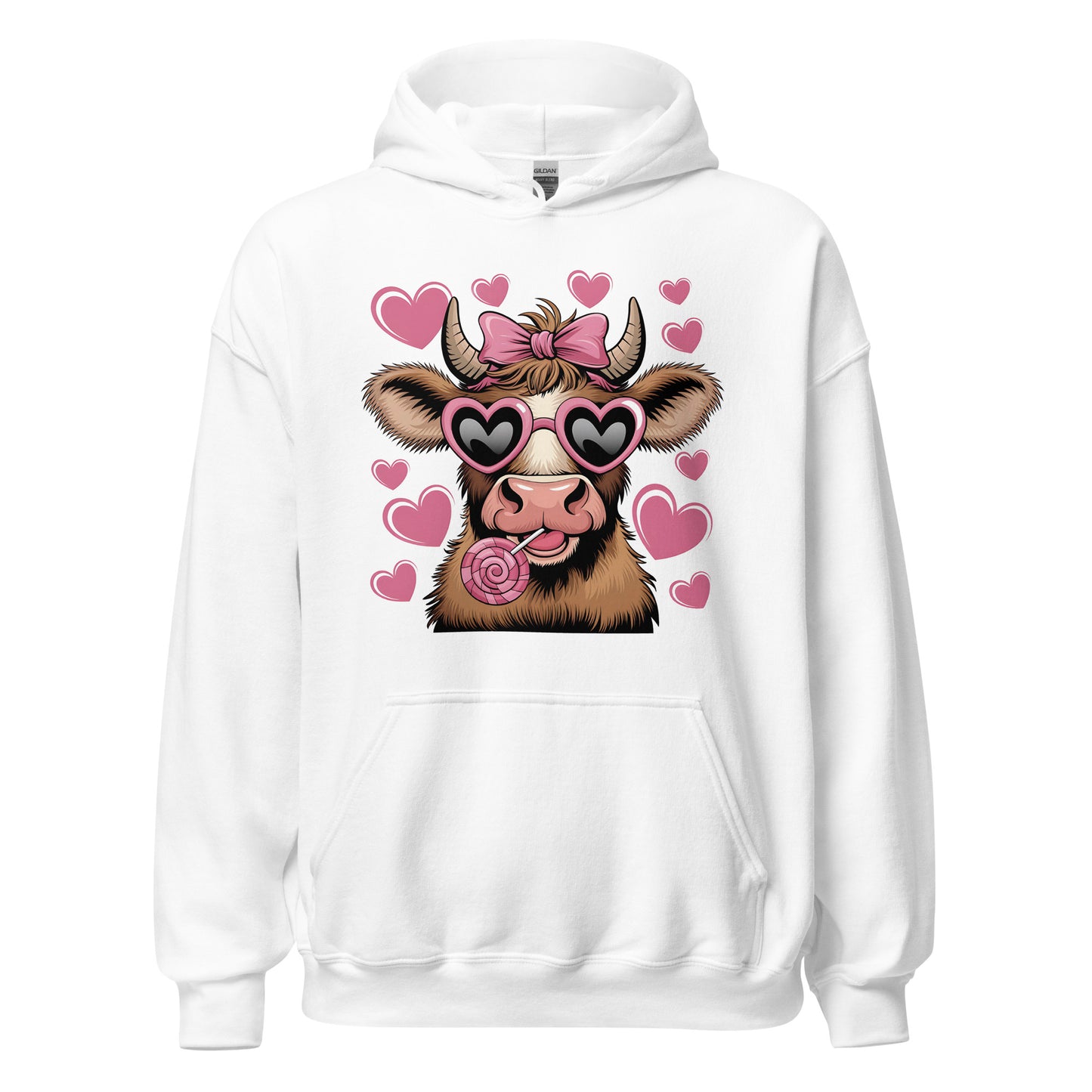 Love Highland Pink - Cozy Valentine’s Day Hoodie - Romantic Designs for 2025 - Occasion Nation Studio