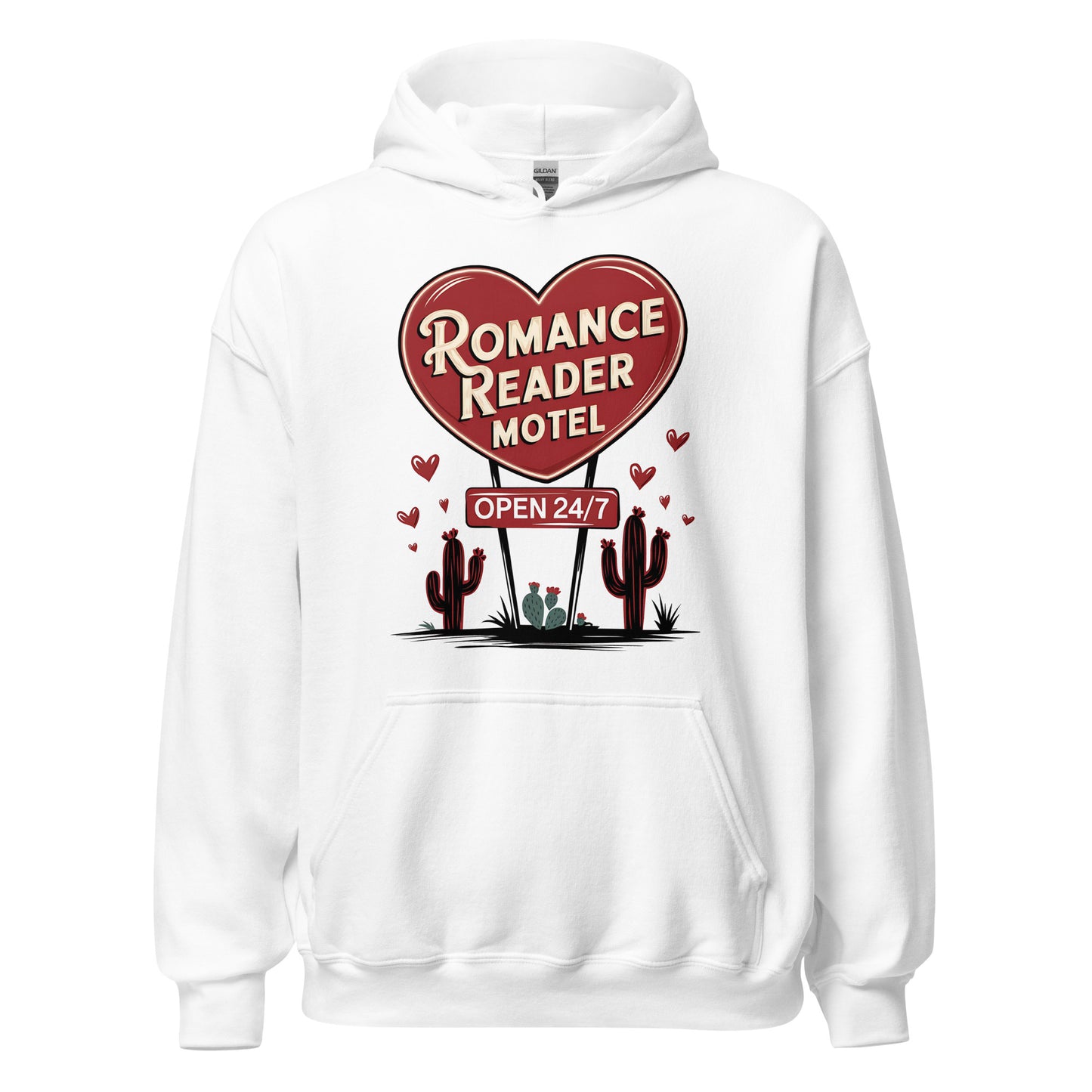 Romance Reader Motel - Valentine’s Day Hoodie - The Perfect Blend of Comfort and Style - Occasion Nation Studio